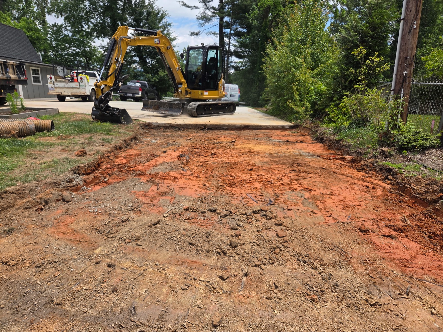 Concrete driveway site prep by Cress Construction